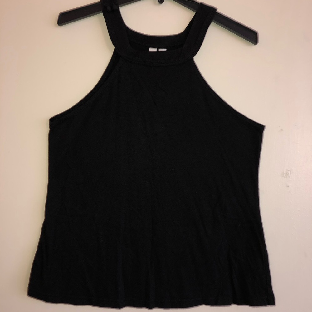 Go International black halter top w/ two buttons